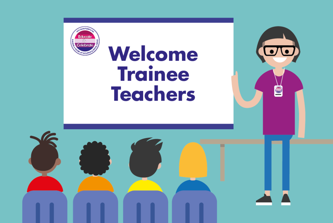 A teacher talking to a group of trainee teachers